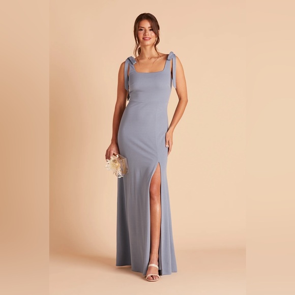 Birdy Grey Dresses & Skirts - Birdy Grey ALEX CONVERTIBLE DRESS CREPE DUSTY BLUE Large NEW NWT BRIDESMAID